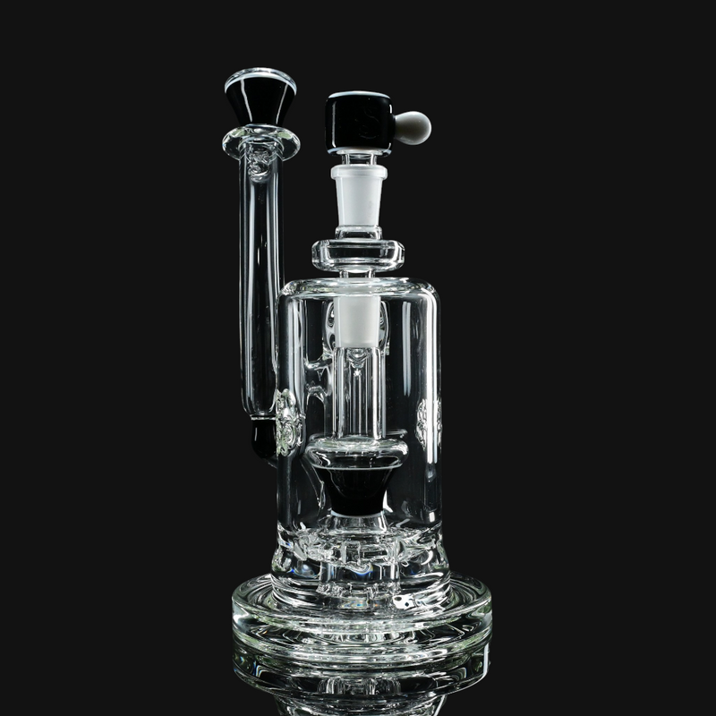 Slugworth Double Bubbler - Black Galaxy front view
