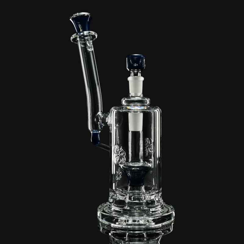 Slugworth Single Top Hat Bubbler - Blueberry Opal front view