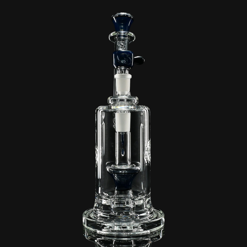 Slugworth Single Top Hat Bubbler - Blueberry Opal front view