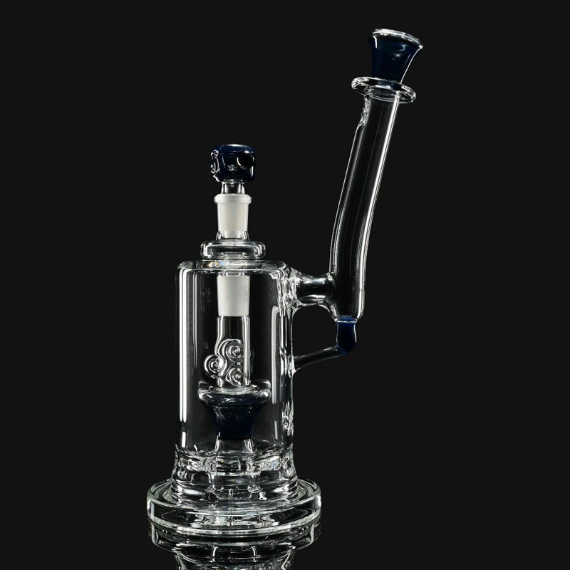 Slugworth Single Top Hat Bubbler - Blueberry Opal side view