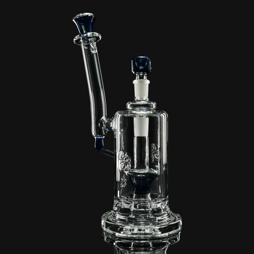 Slugworth Single Top Hat Bubbler - Blueberry Opal front view