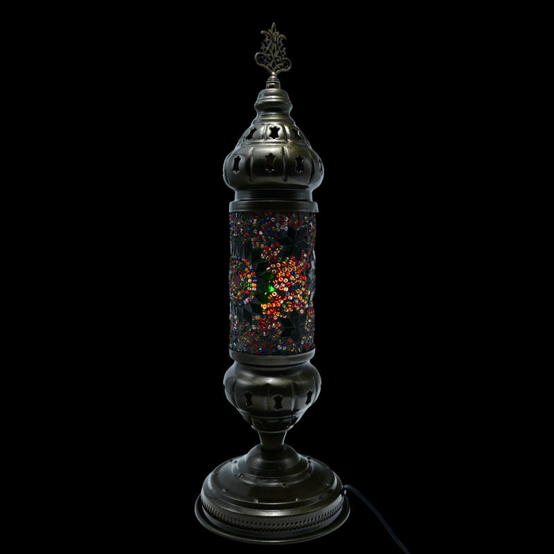 Turkish Mosaic Table Lamp 5"x18" MS1 - Multi Color Mosaic