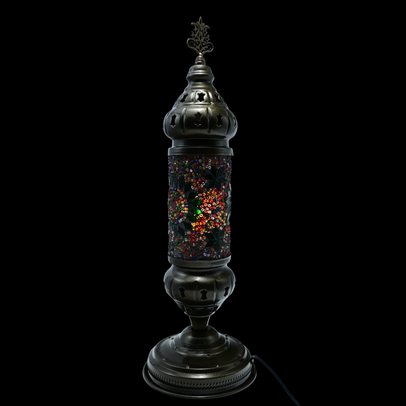 Turkish Mosaic Table Lamp 5"x18" MS1 - Multi Color Mosaic