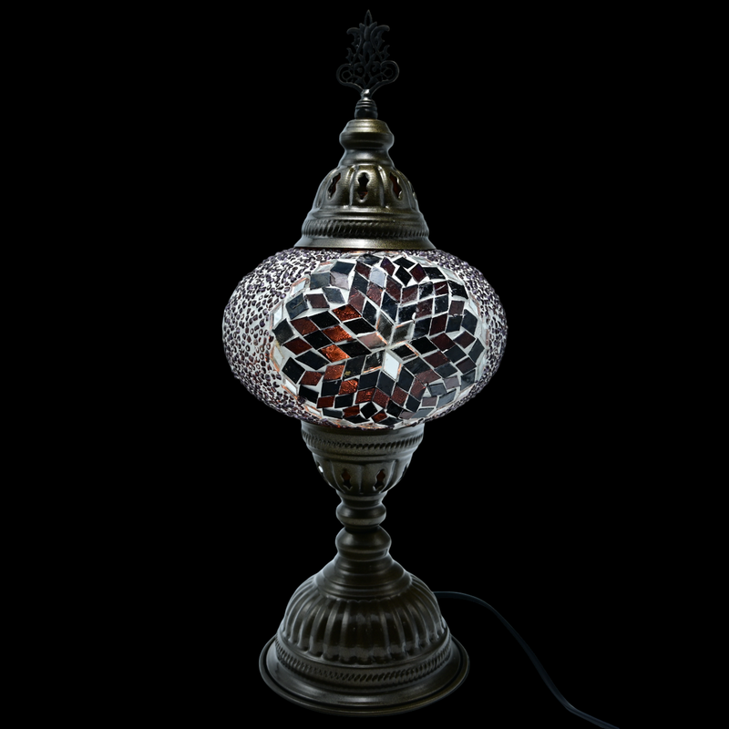 Turkish Mosaic Table Lamp MB3 - Purple Mosaic