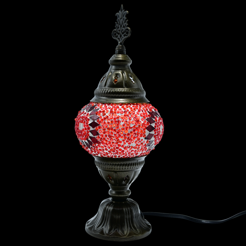 Turkish Mosaic Tiny Table Lamp MB1 - Red Mosaic