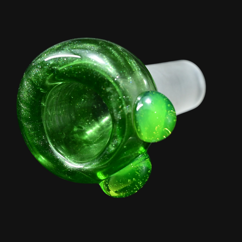 Westie Glass 14mm Slide - Green Stardust/Slyme