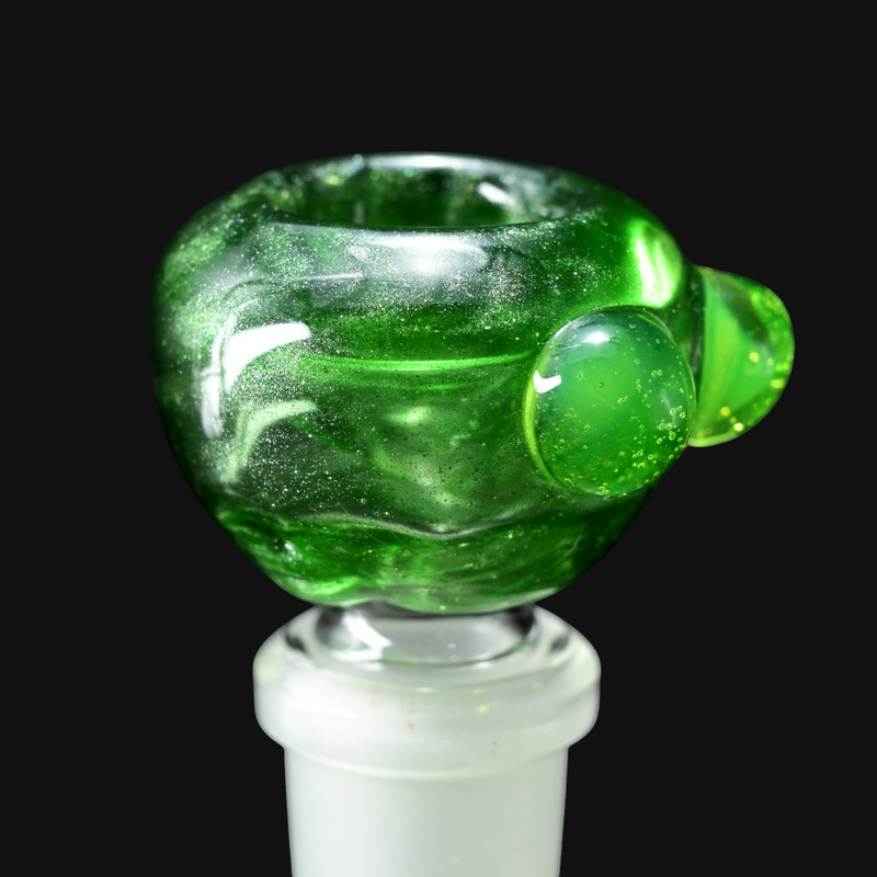 Westie Glass 14mm Slide - Green Stardust/Slyme