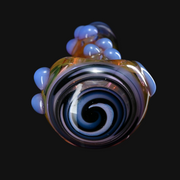 Westie Fumed Window Spoon w/ Dots #4 swirl