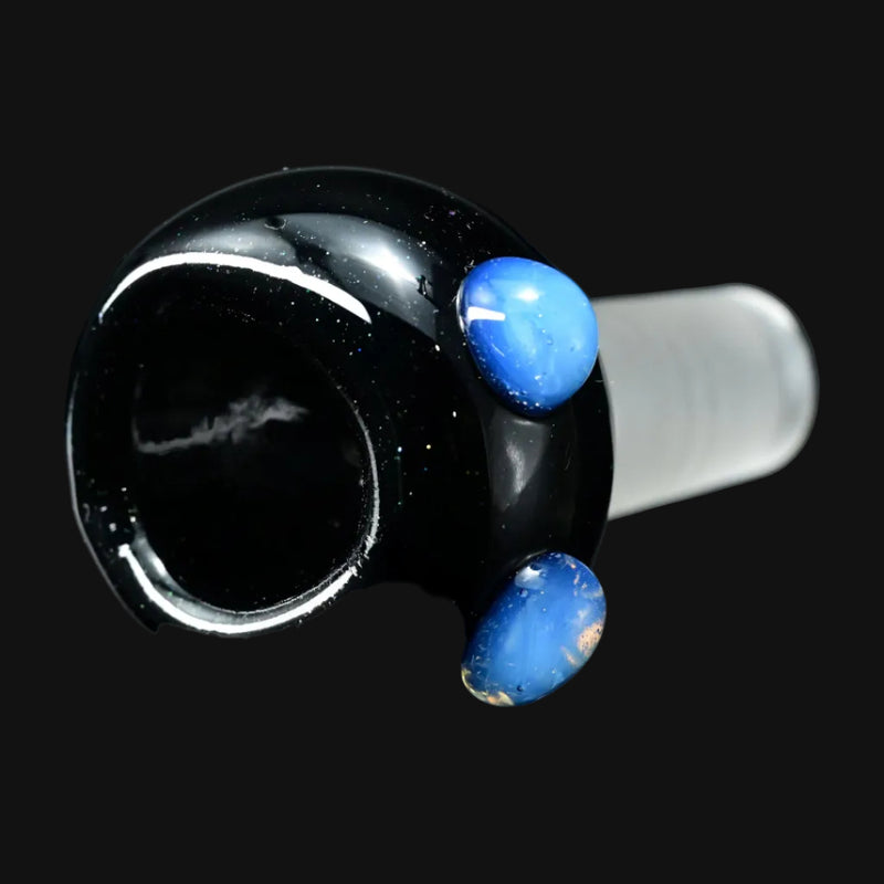Westie Glass 14mm Slide - Blue Stardust/Ghost side