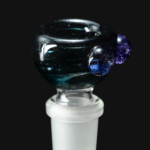 Westie Glass 14mm Slide - Blue Stardust/Ghost side