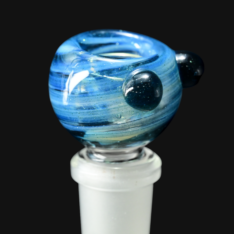 Westie Glass 14mm Slide - Blue Swirl