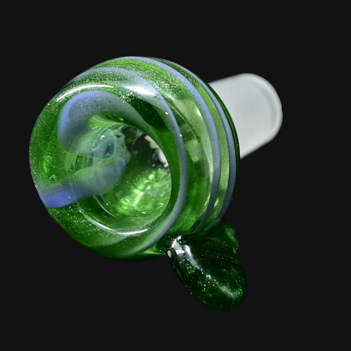 Westie Glass 14mm Slide - Green/Purple #3 1