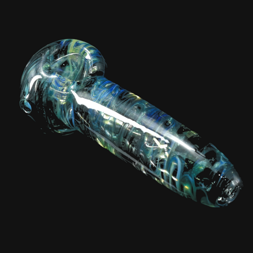Westie Glass Wrap & Rake/Clear Spoon - Blue/Fume