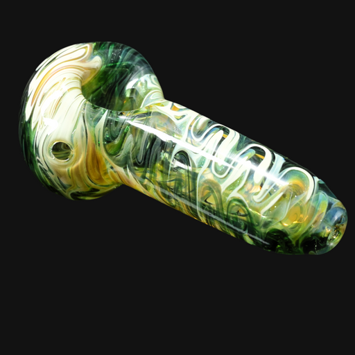 Westie Glass Wrap & Rake/Clear Spoon - Green/Sand