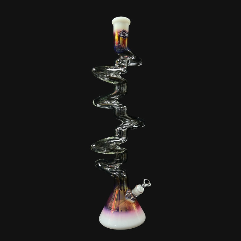 Zong Fat Artistic 6 Kink Beaker - Gold Fume/White