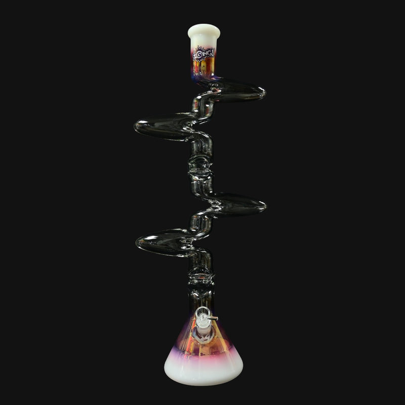 Zong Fat Artistic 6 Kink Beaker - Gold Fume/White