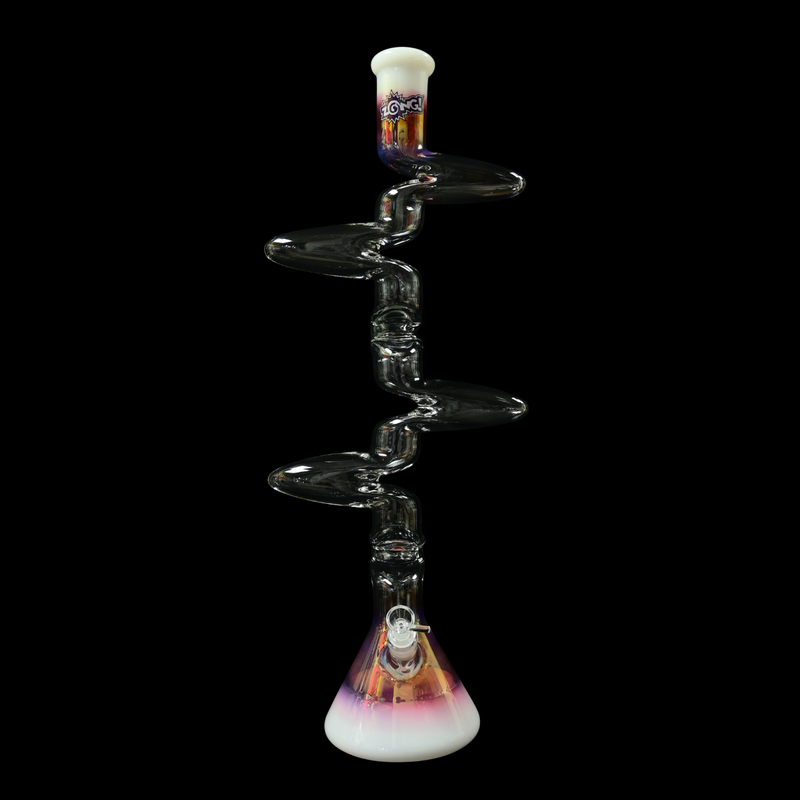 Zong Fat Artistic 6 Kink Beaker - Gold Fume/White