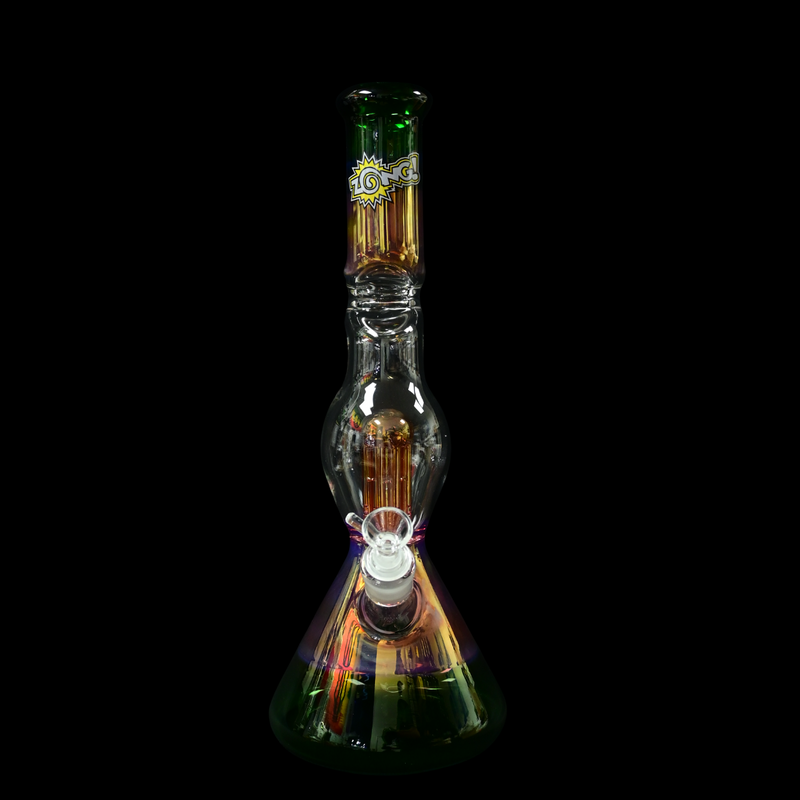 Zong Skinny Artistic Beaker w/ Perc - Gold Fume/Green