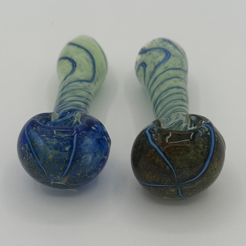 4.25" Multicolor Swirled Slime Fritted Pipe
