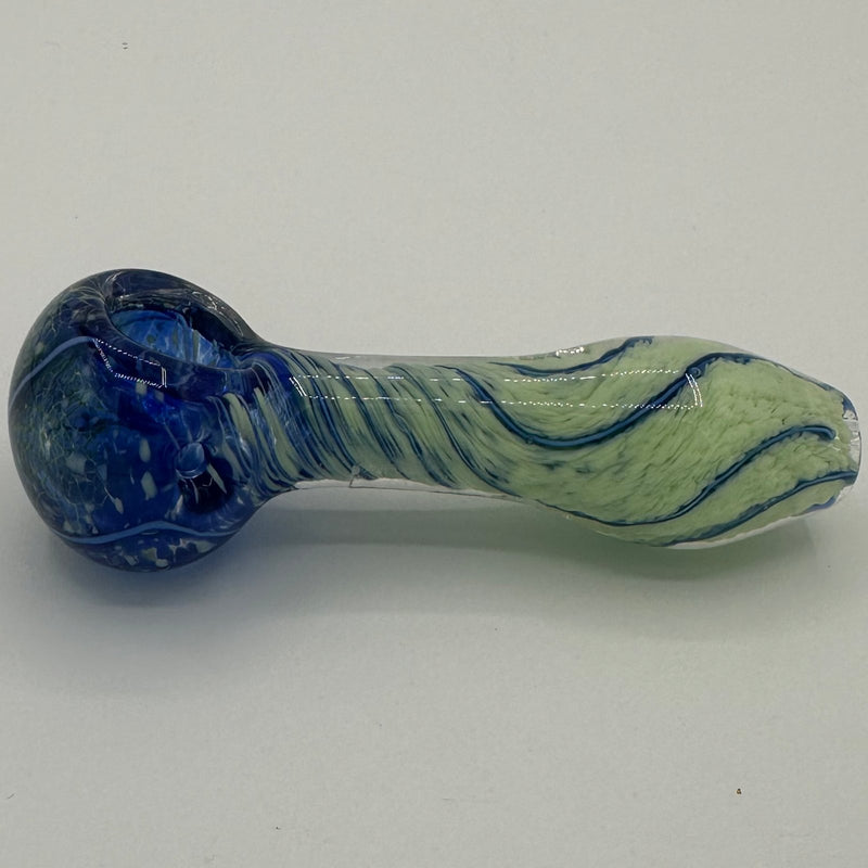 4.25" Multicolor Swirled Slime Fritted Pipe