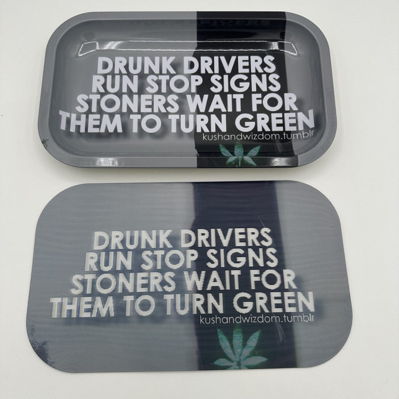 Drunk vs Stoned Driving Rolling Tray