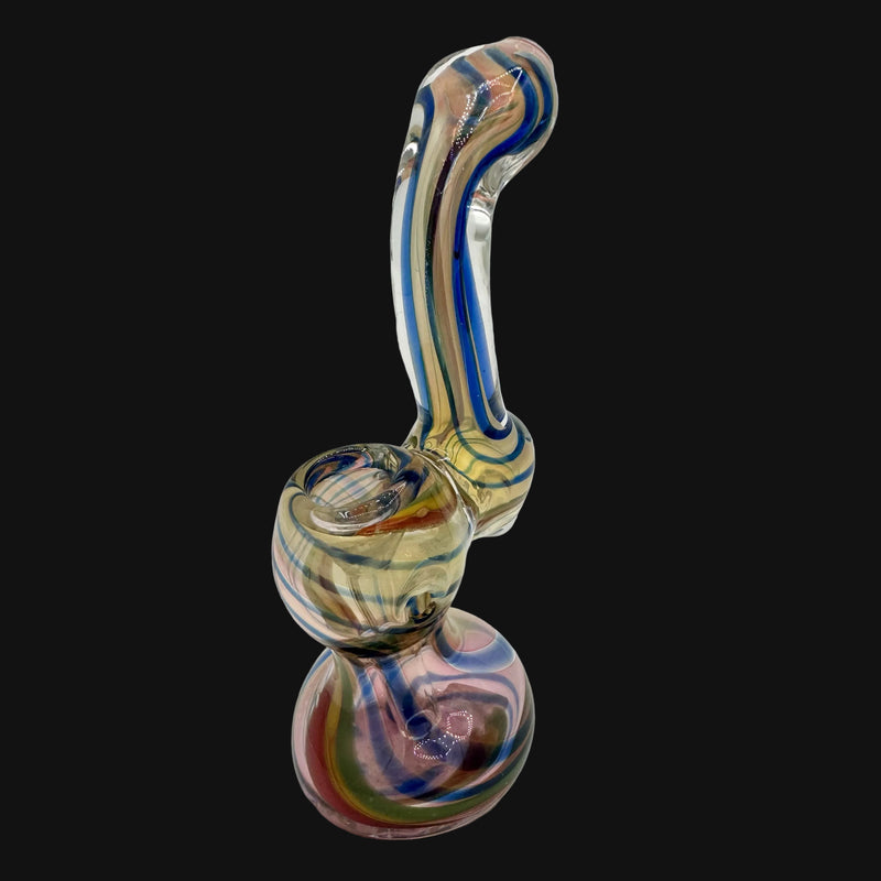 4.5" Gold Fumed Rasta Swirl Sherlock Bubbler
