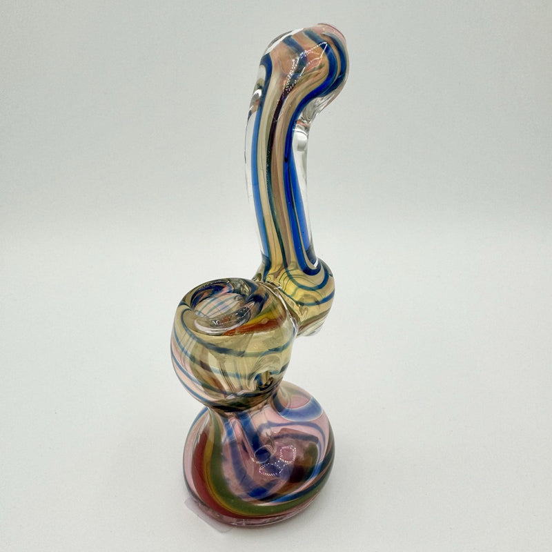 4.5" Gold Fumed Rasta Swirl Sherlock Bubbler