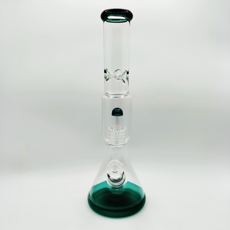 14" One Chamber Beaker Water Pipe w/ Base Accent