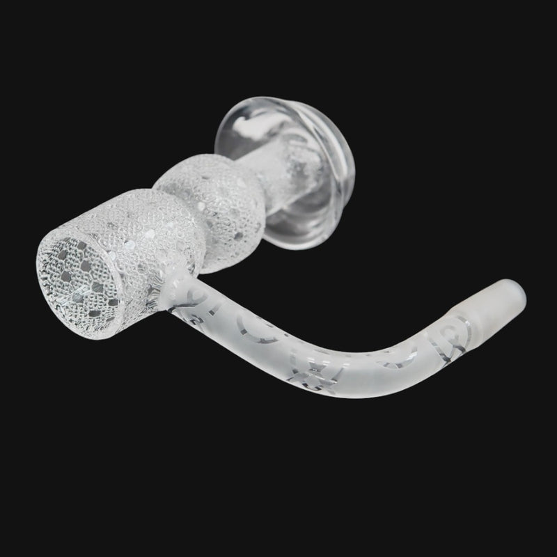 Quartz XL engraved glass terp guard slurper with detailed textured design