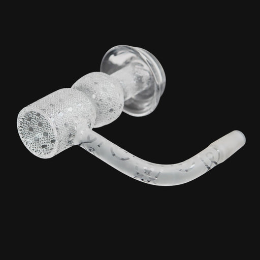 Quartz XL engraved glass terp guard slurper with detailed textured design