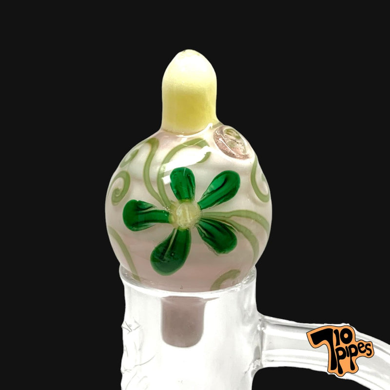 Lyric Bubble Cap Fancy (Pink W/ Green Flowers)