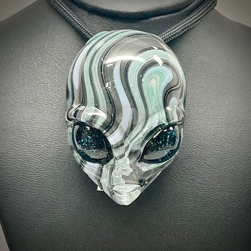 Alien Head Opal Pendant - Ghost Glass