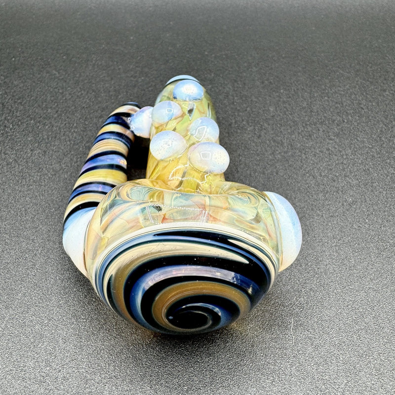 Westie Fumed Window Spoon w/ Horn and Dots #1