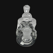 710 Pipes Smoke Shop 5-inch clear glass spray can recycler rig with a 14mm joint, top-down view.