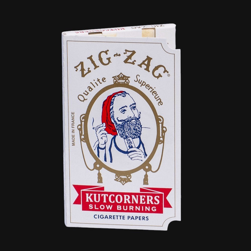 front view of zig zag kutcorners cigerette joint rolling papers
