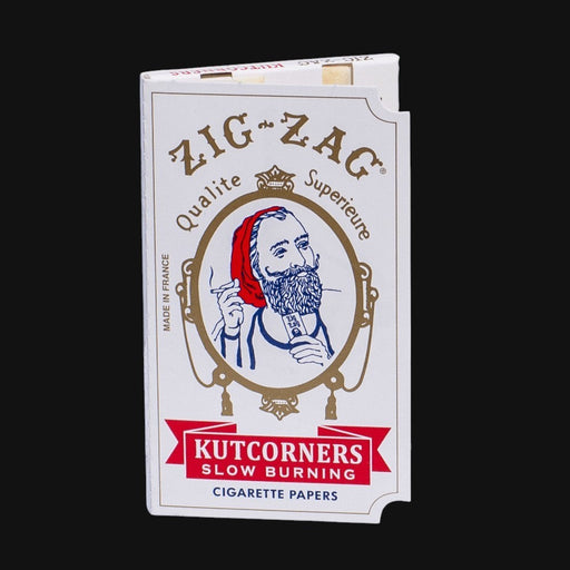 front view of zig zag kutcorners cigerette joint rolling papers