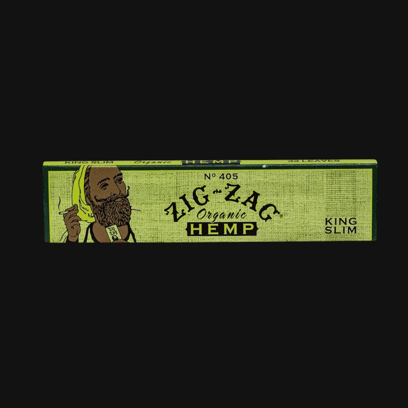 front view of zig zag organic hemp king size cigarette joint rolling papers