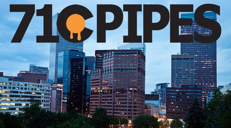 710 Pipes logo above a city skyline
