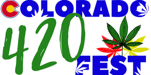 Colorado 420 Fest graphic with a Colorado flag C and cannabis leaf