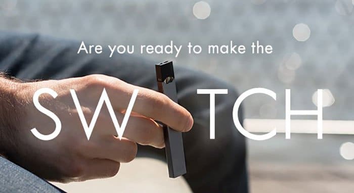Graphic reading Are You Ready to Make the Switch with a hand holding a vape device