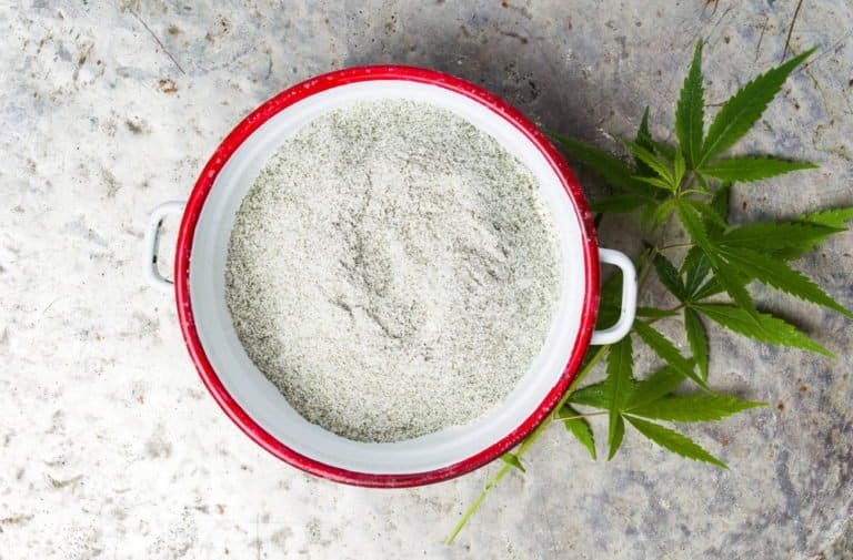 Marijuana and wheat mixed flour for CBD-infused recipes