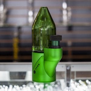 Carta Smart Dab Rig in Green on Smoke Shop Counter