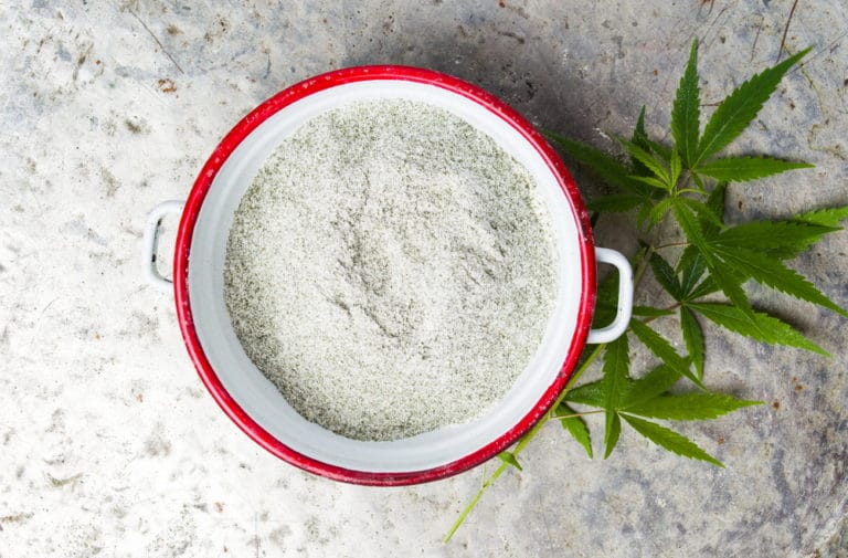 Marijuana and wheat mixed flour for CBD-infused recipes