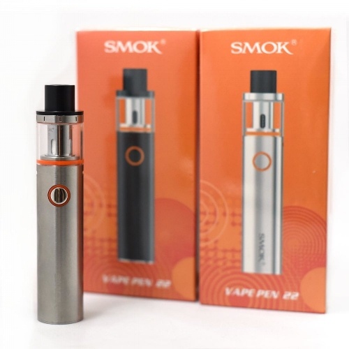Silver SMOK vape pen and boxes for silver and black models