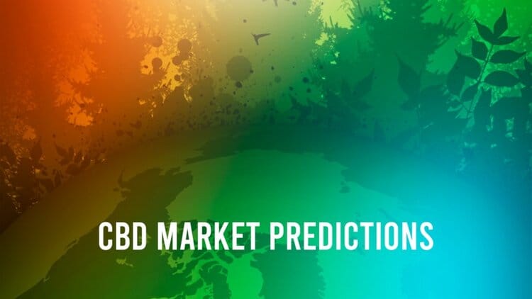 'CBD Market Prodictions' and colored art of plants and Earth