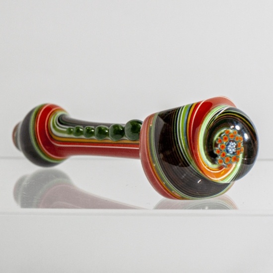 Heady glass milli-linetube accented hand pipe by Denver artist GGW