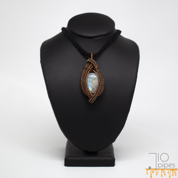 Stoned By D Wire Wrap Pendant - Moonstone #1
