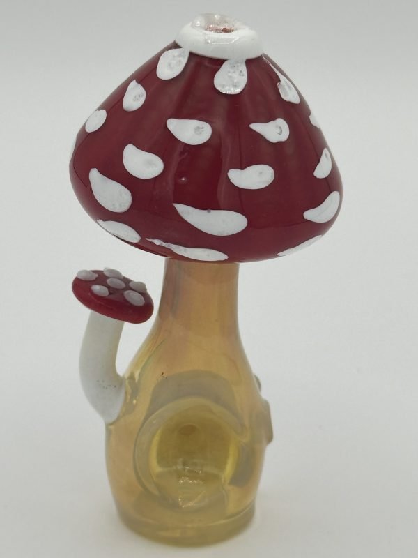 4" Silver Fume Mushroom Handpipe GP25 - Image 2