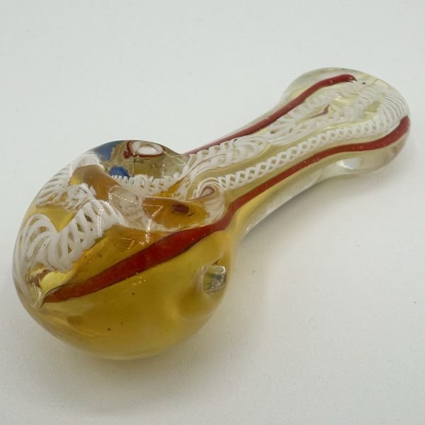 4" Silver Fume Rasta Swirl Hand Pipe