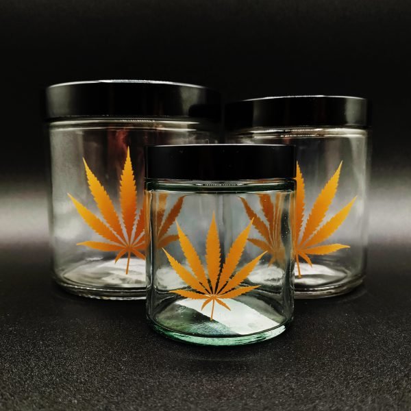 Pulsar Clear Screw Top Jar- Gold Leaf